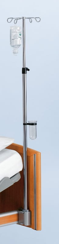 Infusion stand with pole with 4 hooks