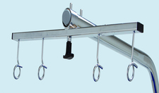 IV holder on lifting pole - 4 hooks - chrome plated